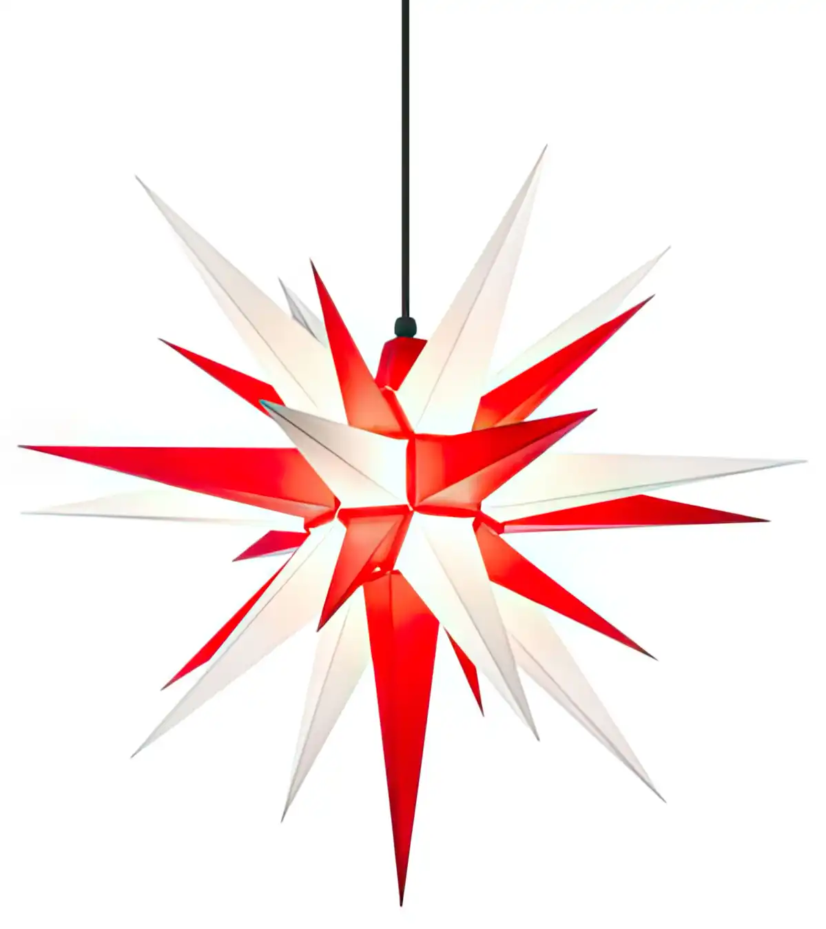 Herrnhuter Stern A7 Ø 68 cm Kunststoffstern - weiß / rot Wunderschöner und sehr hochwertiger Weihnachtsstern für Innen und Außen - das Original mit 25 Zacken